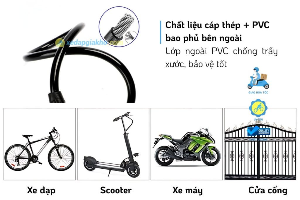 Khóa Dây Xe Đạp Raca - 4 Số Mật Mã