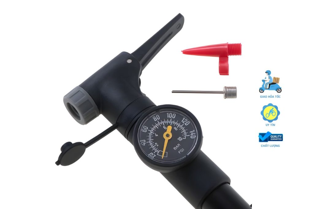 Bơm Xe Đạp Mini Raca - Tích Hợp Đồng Hồ Đo Áp Suất